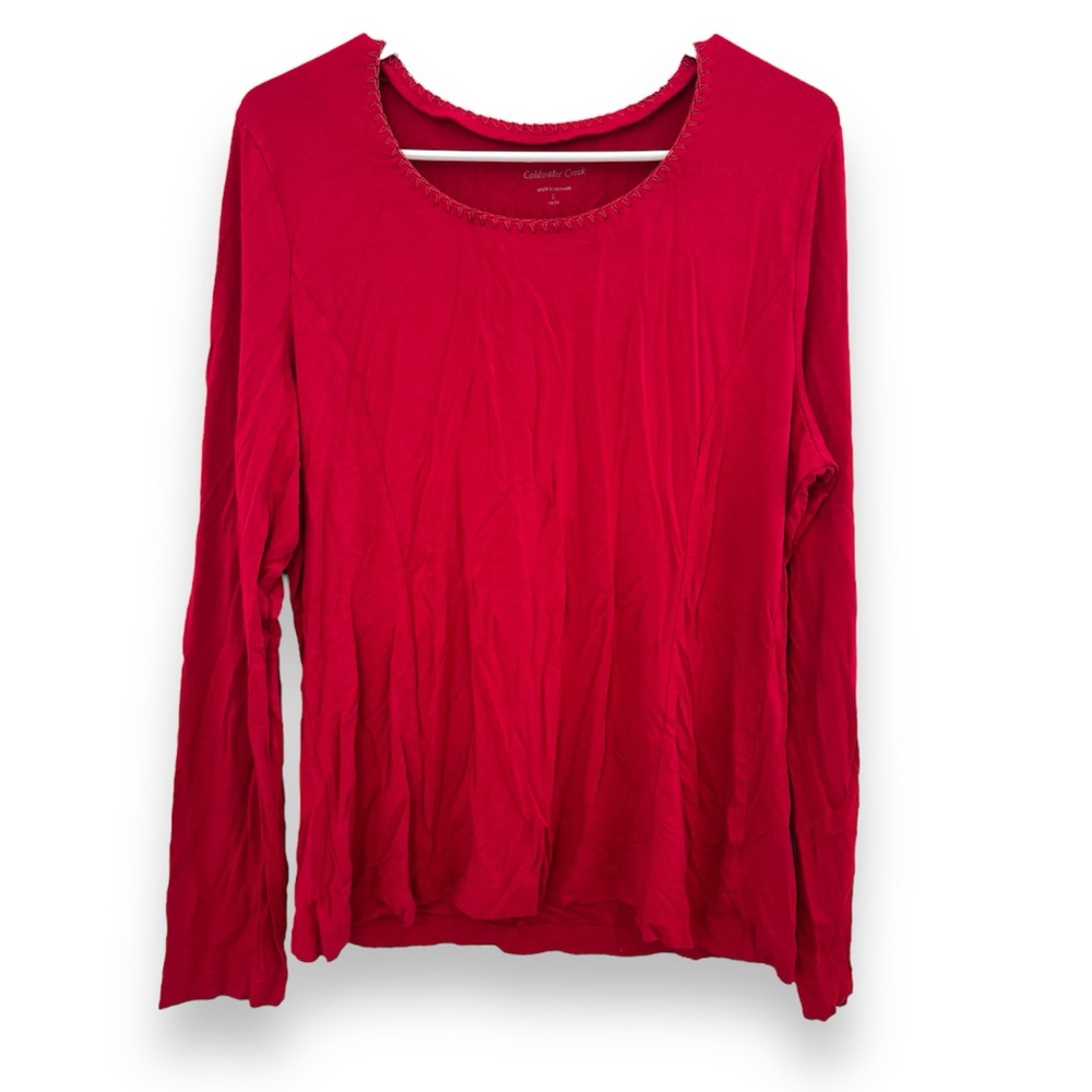 Coldwater Creek Red Spandex Blend Shirt Size L (14-16)